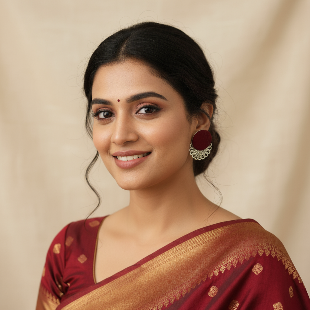 Maroon Elegance Earrings