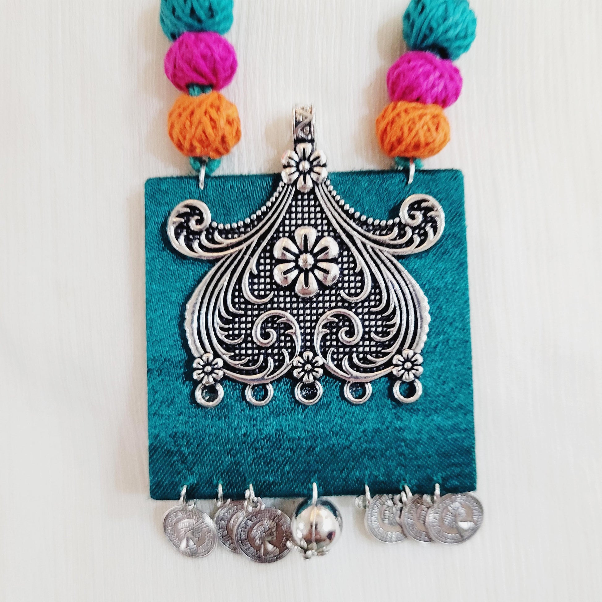Teal Tribal Pendant