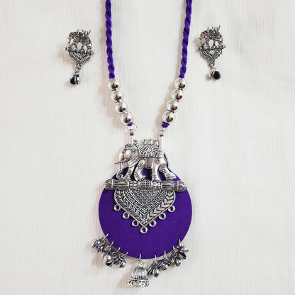 Handcrafted Elephant Pendant Necklace Set
