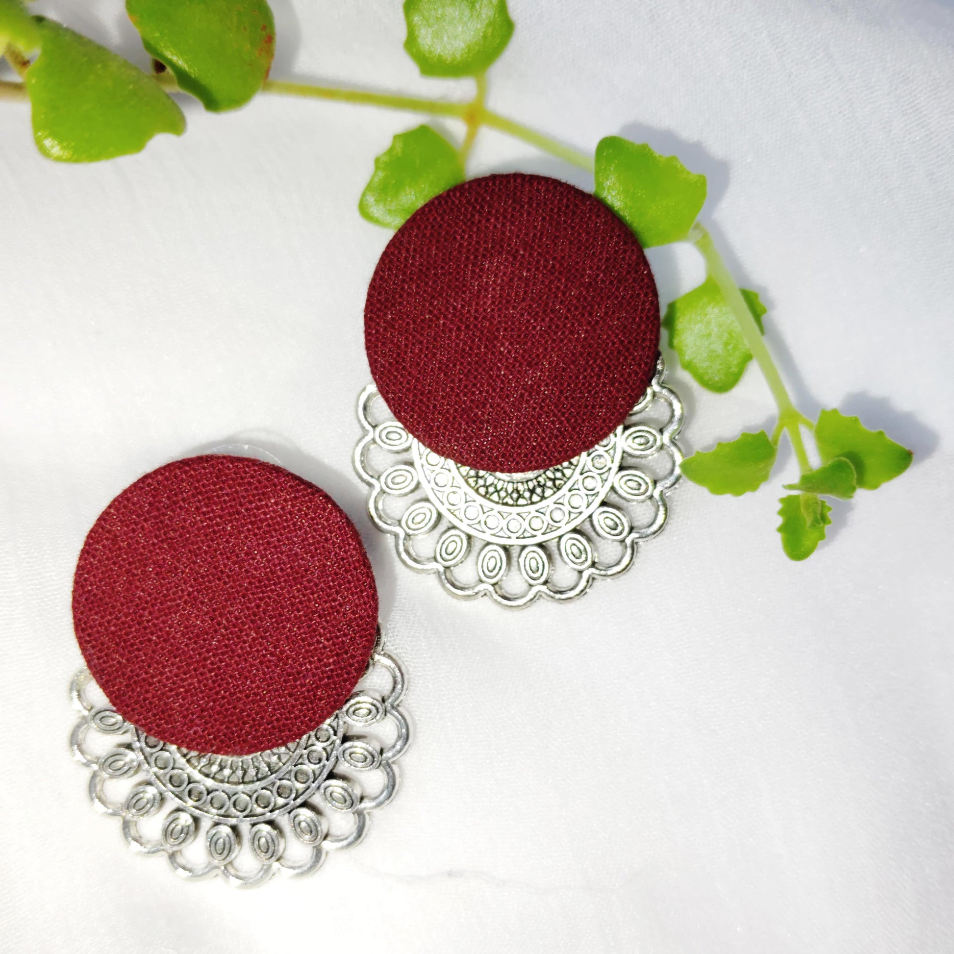 Maroon Elegance Earrings