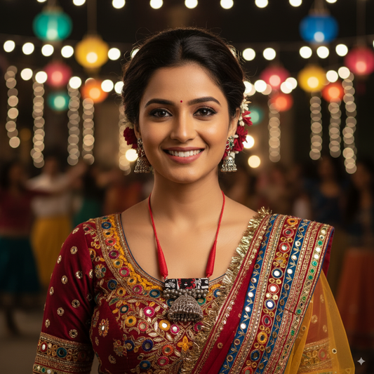 Crescent Fabric Jhumka Earrings