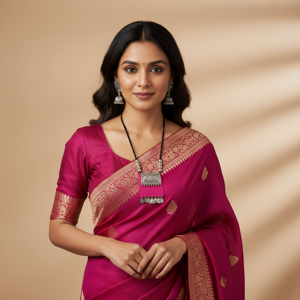 Ethnic Floral Pendant Necklace Set