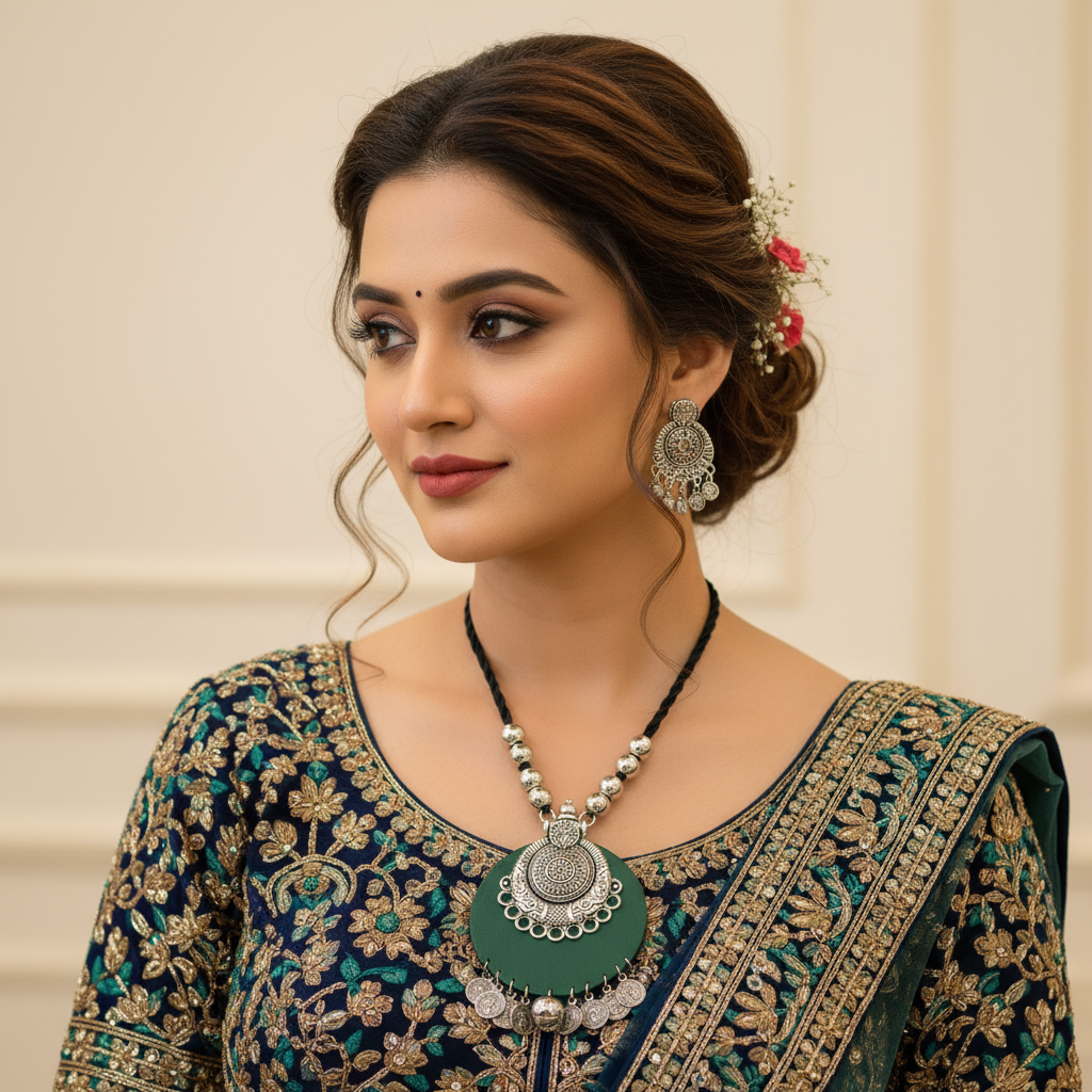 Elegant Green Pendant Set