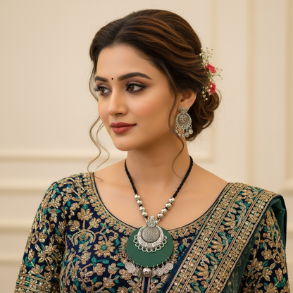 Elegant Green Pendant Set