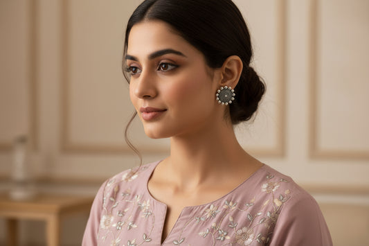 Oxidized Silver Earrings