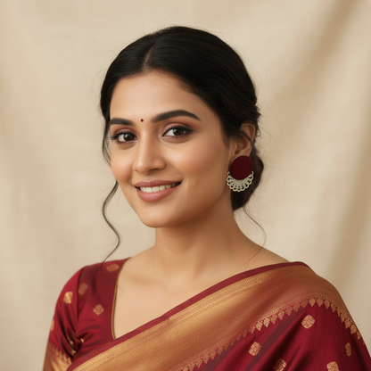 Maroon Elegance Earrings