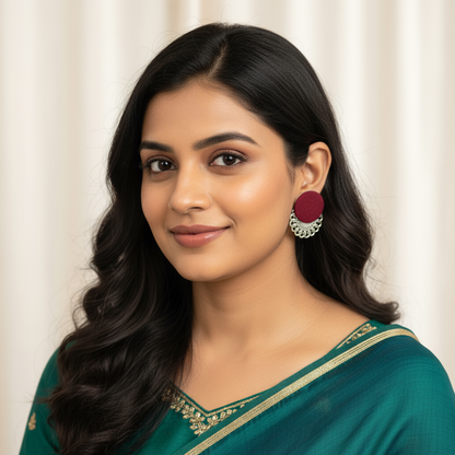Maroon Elegance Earrings